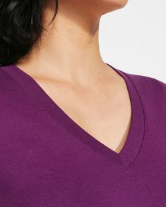 Roly CA6646 - T-shirt Femme Col V Coton avec Finitions Côtelées
