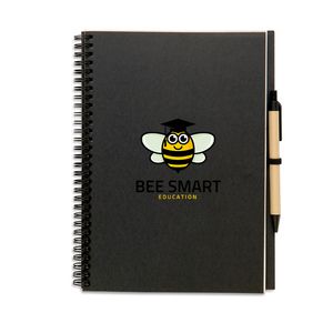 BLOQUERO PLUS Eco-Friendly Recycled Notebook with Pen Set - GiftRetail KC7013