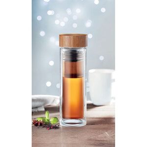 BATUMI GLASS Gourde double paroi verre 400ml - GiftRetail MO9420