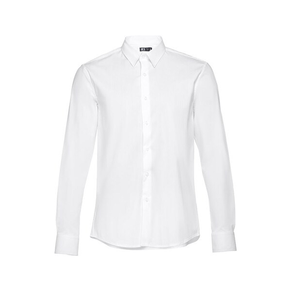 TH Clothes 30194 - Langärmliges Popeline-Hemd für Herren. Weiße Farbe