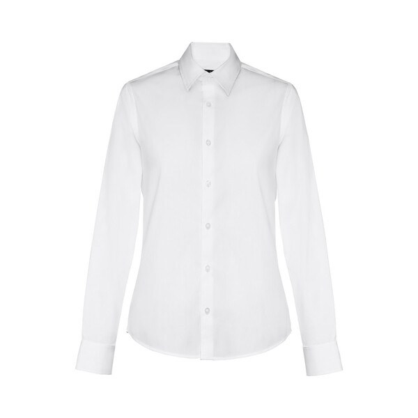 TH Clothes 30195 - Langärmeliges Popeline-Hemd für Frauen. Weiße Farbe