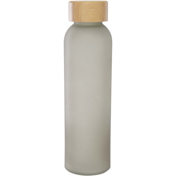 Lume 500 ml matte soda lime glass bottle with bamboo lid - EgotierPro 100830
