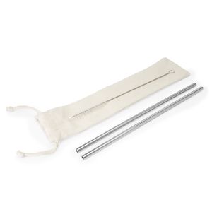 MALOW Set aus 2 Trinkhalmen aus Edelstahl - EgotierPro MD4077