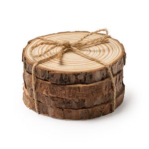 Stamina PV4140 - PINEA Service de 4 sous-verres en bois de pin naturel