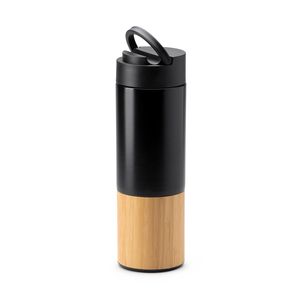 COIBA Thermal 304 stainless steel double wall bottle with bamboo detail