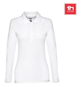 TH Clothes 30144 - Polo à manches longues pour femmes en coton cardé