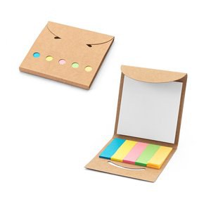 2-in-1 office set, made from 100% recycled paper, with 6 sticky notepads - Egotier 93663