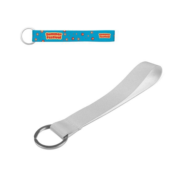 Short lanyard for sublimation printing in recycled polyester (100% rPET) with ring