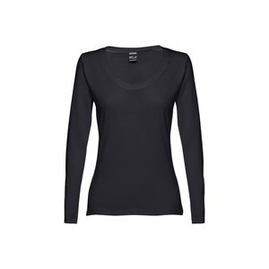 TH Clothes 11166 - T-shirt ceinturé à manches longues pour femmes en coton