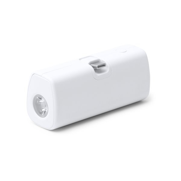 BIPER 5000-mAh-Powerbank aus recyceltem ABS mit LED-Taschenlampenfunktion