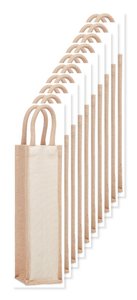 Pack mit 100 GiftRetail MO6258 - CAMPO DI VINO Flaschen-Geschenktasche Jute