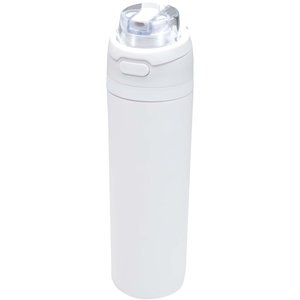 Theron 800 ml RCS Trinkflasche aus recyceltem, einwandigem Edelstahl mit Multifunktionsdeckel und Klappstrohhalm - EgotierPro 100951