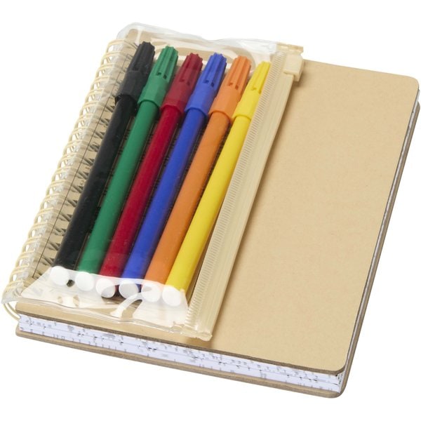 Cahier à couverture rigide Squiggle B6 et lot de marqueurs