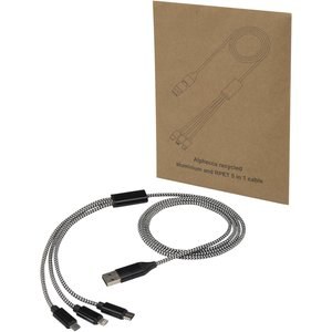 Alphecca recycled aluminium and RPET 5-in-1 charging cable - EgotierPro 124492