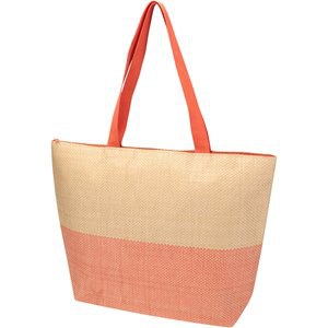 Rhythm straw paper large zipped tote bag 21L - EgotierPro 130156