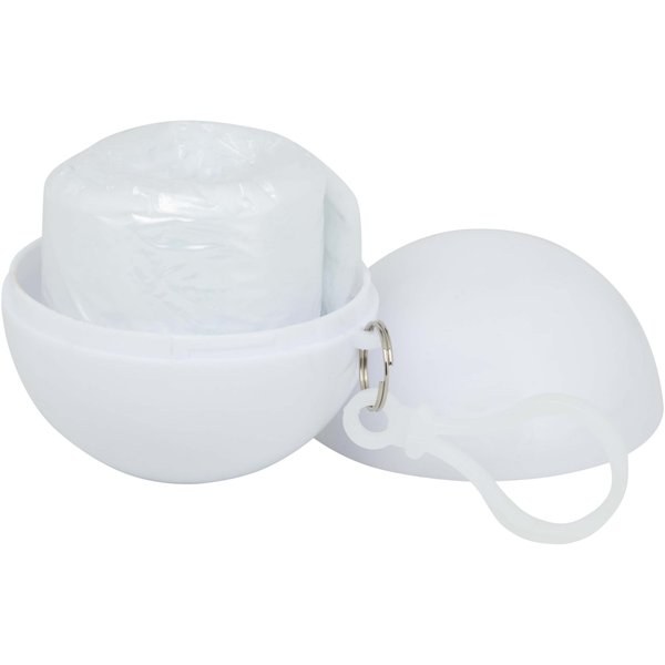 Fog poncho in round plastic container with carabiner - EgotierPro 130164